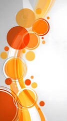 Dynamisches Design mit orangen Kreisen auf weißem Hintergrund