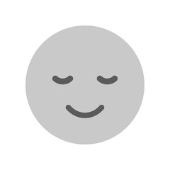 Fototapeta premium 微笑んでいるシンプルでかわいい絵文字 - リラックスした笑顔のアイコン