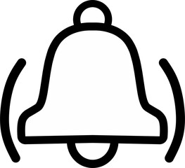 Bell vibration mode icon simple symbol. Outline style design.