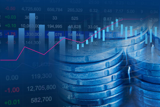 Stock market investment trading financial, coin  finance business. - Powered by Adobe