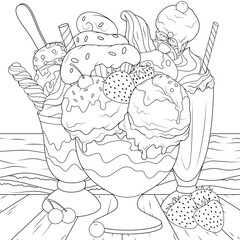 Vector illustration, ice cream set