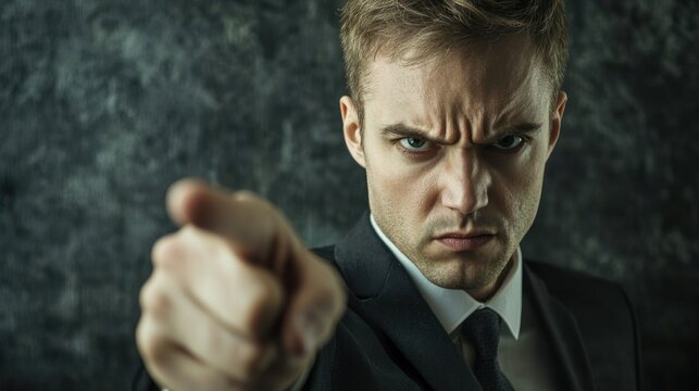 A person giving orders with a stern expression, representing the authoritative nature of imperious behavior