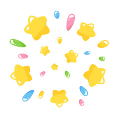 かわいい星の爆発のイラスト素材