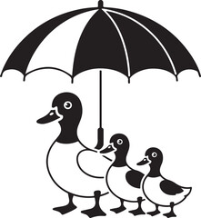 Fototapeta premium Umbrella in the Rain: A monochromatic artistic depiction of an umbrella shielding from a downpour, emphasizing protection and weather-related elements.