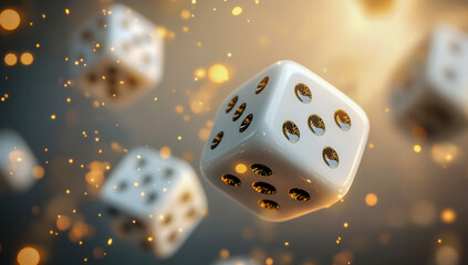 dice on blue background