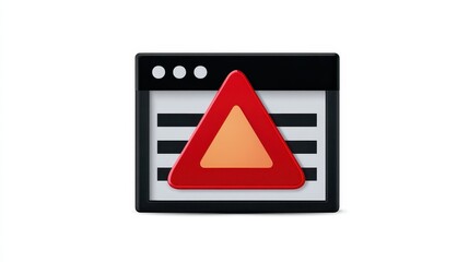 A warning symbol displayed in a digital interface, highlighting caution in communication. This concept represents alerts, error messages, and user notifications in software design.