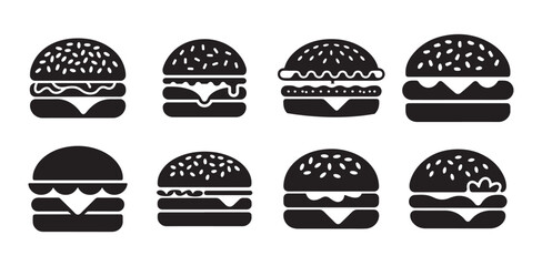Bold burger icon. Clean burger design element vector