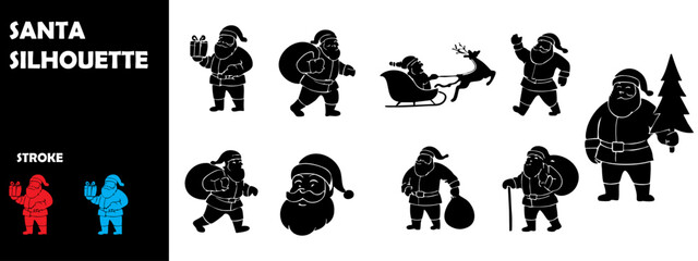 Fototapeta premium Santa Claus Silhouette – Christmas Vector Design