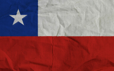 Closeup of the Chilean National Flag with Vibrant Colors and Star Emblem
