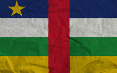 Obraz premium Central African Republic National Flag with Horizontal Stripes and a Red Vertical Bar