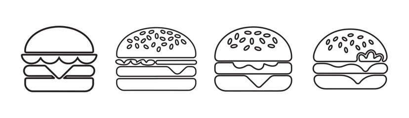 Black burger graphic. Burger Symbol icon. Hamburger icon vector. Burger silhouette. Vector illustration eps 10