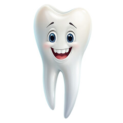 Logo Smiling Tooth, Dentist Cartoon Character Illustration on transparent background