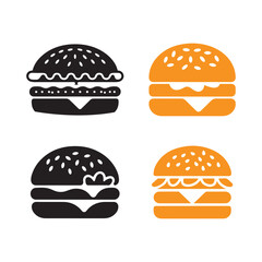 Black burger graphic. Burger Symbol icon. Hamburger icon vector. Burger silhouette. Vector illustration eps 10