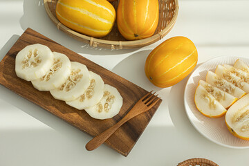 Cut Oriental Melon Summer Fruit