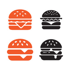 Black burger graphic. Burger Symbol icon. Hamburger icon vector. Burger silhouette. Vector illustration eps 10