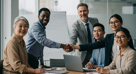 Diverse Team Success: Powerful Collaboration & Business Partnership