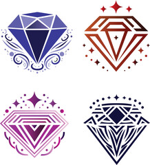 diamond vector set