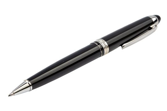 Executive writing instrument close up isolated on transparent background