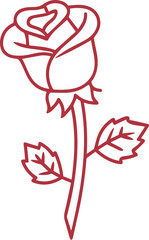 rose vector outline transparent pattern 