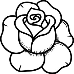 rose flower outline pattern design 
