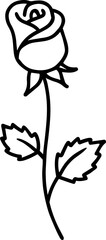 rose flower outline pattern design 