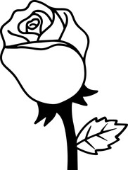 rose flower outline pattern design 