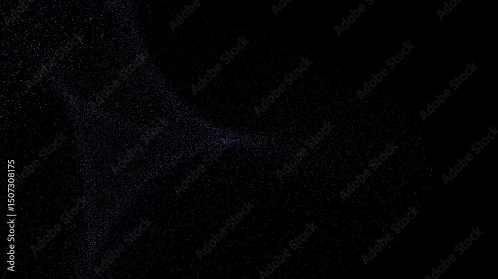Poster Minimalist 3D black futuristic twirling particle dust wave animation, elegant modern animation background