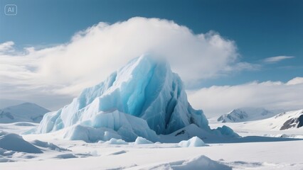 snow covered mountains in winter