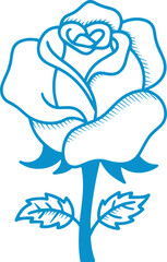 black and white rose outline vector 