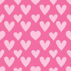 Pink hearts seamless pattern background texture. Love pattern vector illustration with abstract heart shapes. Love background repeat pattern.