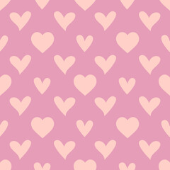 Heart pattern vector illustration. Love pattern seamless background with various heart shapes. Heart background repeat pattern design. Abstract love background.