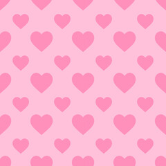Love pattern vector illustration. Heart pattern seamless background. Abstract geometric repeat pattern design with pink heart shapes. Abstract love background.