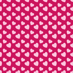 Seamless vector pattern featuring abstract heart shapes. Simple cute repeat pattern design with love icons on a red background, perfect for decorative projects and creative artwork.