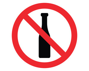 No Alcohol and Cigarettes Vector Icons – Prohibited Symbol Set for Warning Signs.