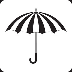 Umbrella in the Rain: A monochromatic artistic depiction of an umbrella shielding from a downpour, emphasizing protection and weather-related elements.