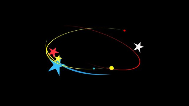 colorfull dizzy effect stars move around the head looped with an alpha channel. Rotating stars in chroma key