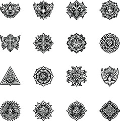 Collection of Glyph Style Angelic Symbols 


