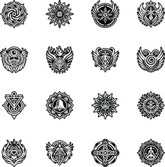Collection of Glyph Style Angelic Symbols 

