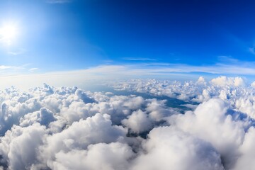 Above the clouds bright sunny day