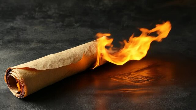 burning match in a fire