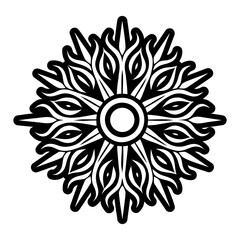 A filled style icon of sunburst tattoo