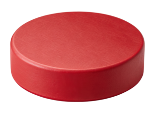 Vibrant red hockey puck is essential for training and practice sessions on ice