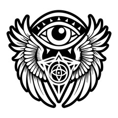 Obraz premium A filled style icon of angelic eye tattoo