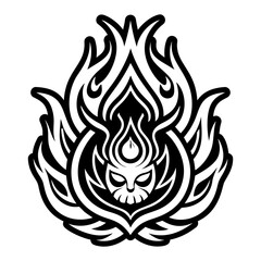 A glyph style icon of flame symbol design