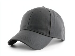 Fototapeta premium Stylish Grey Hat: Versatile Baseball Cap in Four Perspectives on a Clean White Canvas