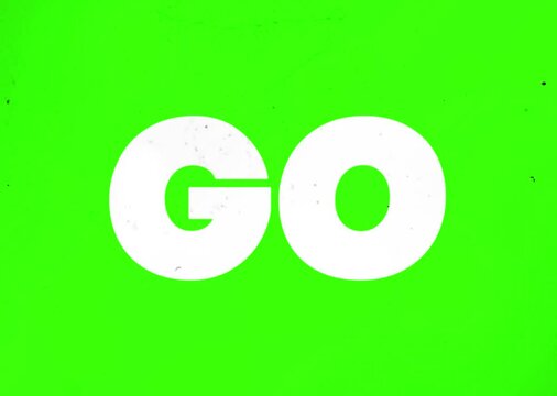 Bold Green Screen "GO" Text Animation