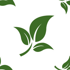 Vibrant Three Green Leaves Pattern Seamless Design for Eco-Friendly Projects, Nature-Inspired Backgrounds, and Sustainable Branding