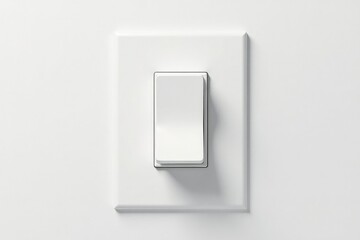 A lone light switch flips, isolated against pure white , switch, button, movement
