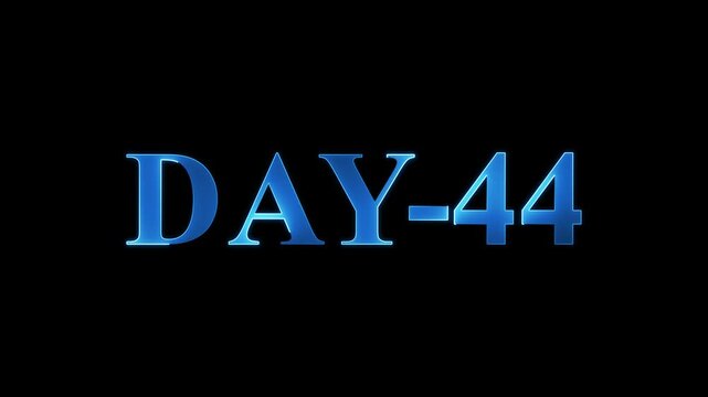 Neon line Day 44, 44 Day Text Animation Videos On green Background. 44 Day To Go white Logo lite Animation Videos. white font against a solid white background centered well Count time .