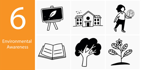 World Environment Day Icons - Environmental Education Vector Set
